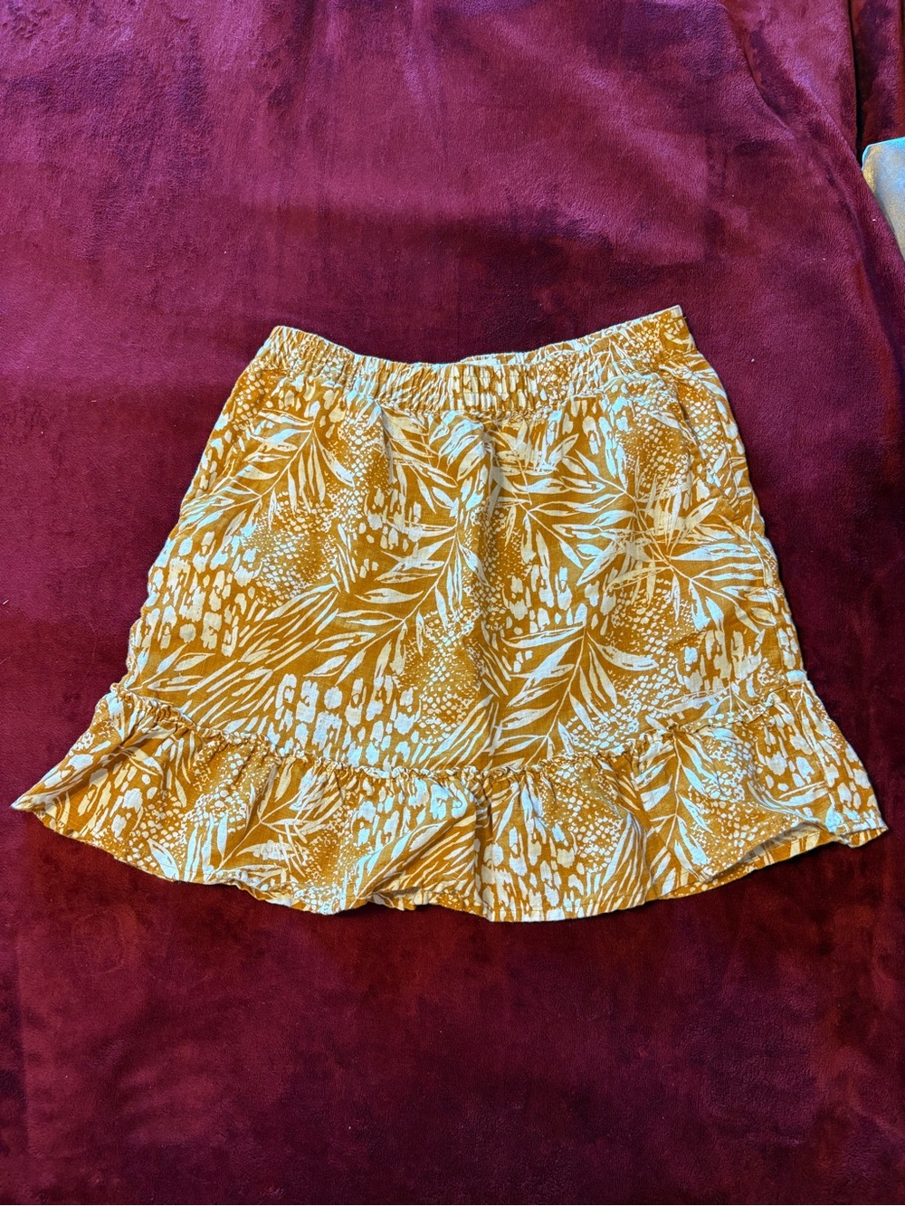 Christian Siriano NY 100% Linen Skirt - Yellow/White - Size Small - Pockets